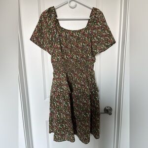 PrettyGarden Floral Midi Dress with Ruffles Size Medium